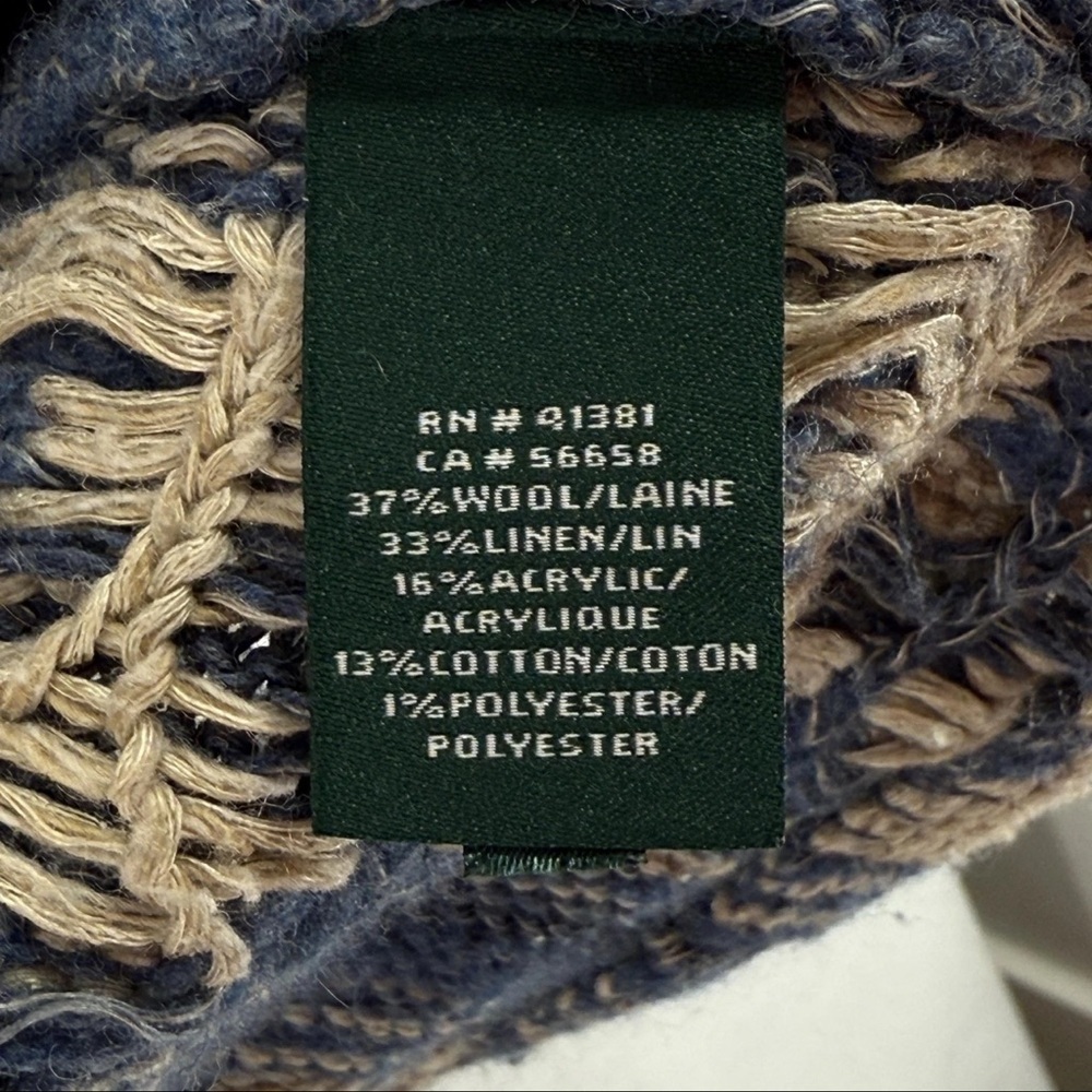 Ralph Lauren Cardigan Sweater Western Aztec Poncho Southwestern Fringe Medium MP - Picture 6 of 6